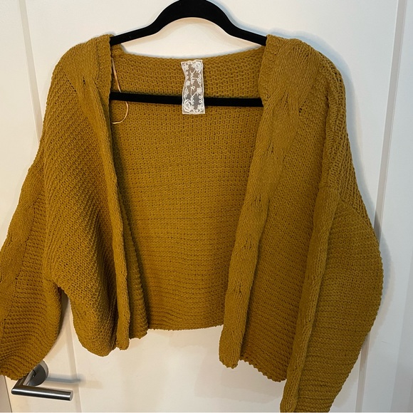 Sadie & sage Oversized Chunky Knit Open cardigan orange small - Picture 2 of 7